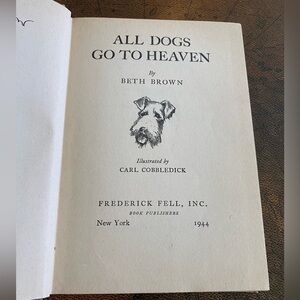 Vintage 1944 All Dogs Go To Heaven Book